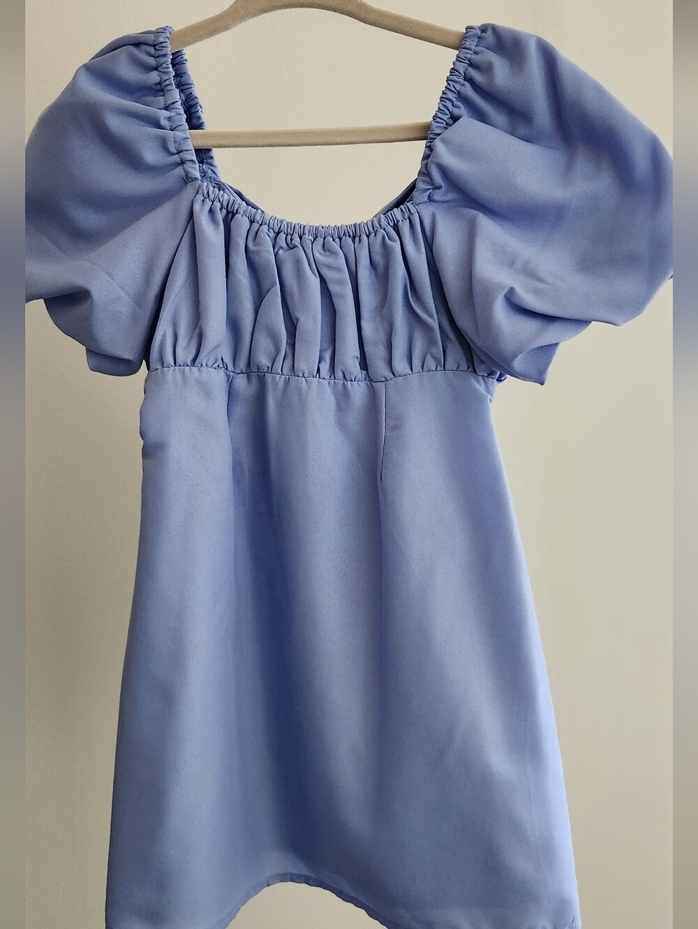 Kids Blue Puff-Sleeve Dress